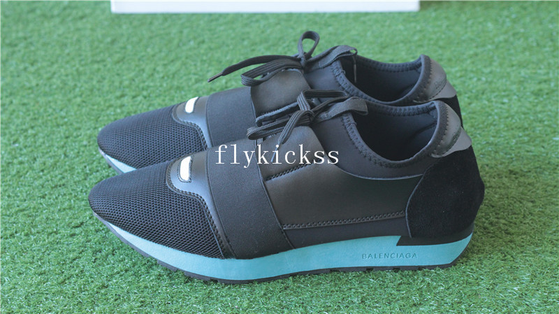 Balenciaga Race Runner Trainers Black Blue